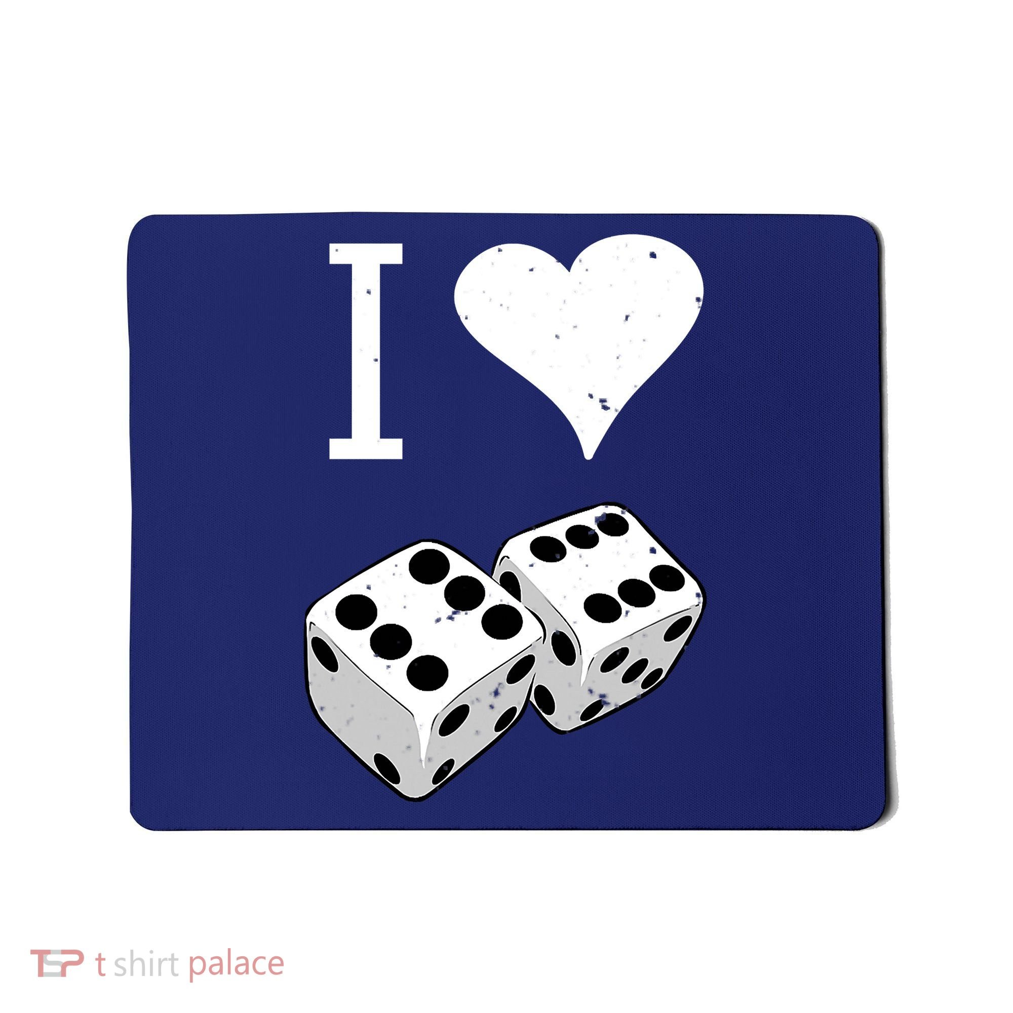 I Heart Dice Rolling Playing Betting Gambling Love Mousepad
