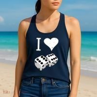 I Heart Dice Rolling Playing Betting Gambling Love Women's Tank Top thumb 2