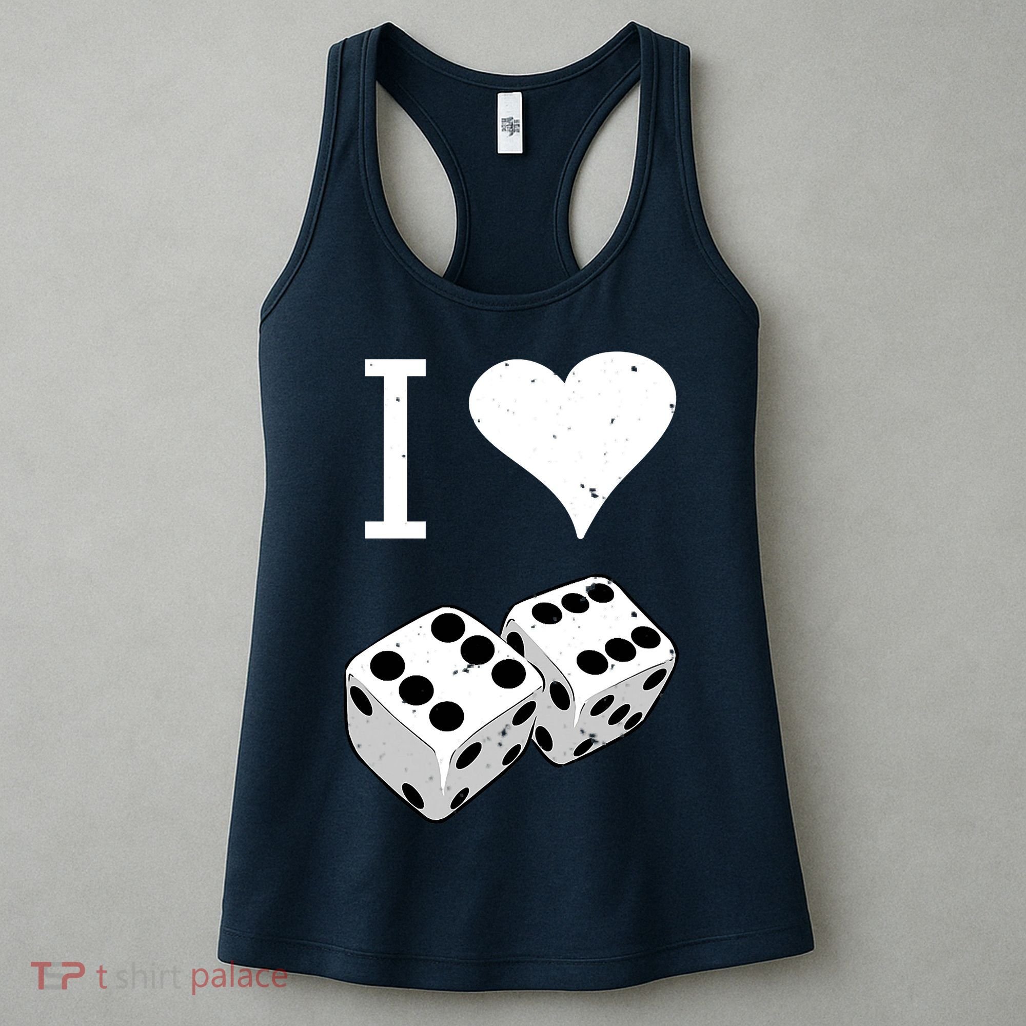 I Heart Dice Rolling Playing Betting Gambling Love Women's Tank Top