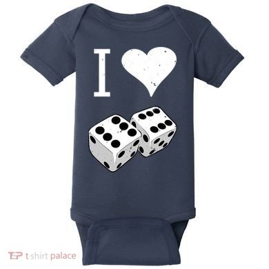I Heart Dice Rolling Playing Betting Gambling Love Baby Bodysuit