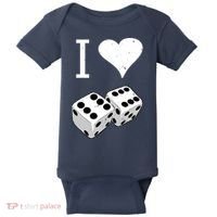I Heart Dice Rolling Playing Betting Gambling Love Baby Bodysuit thumb 0