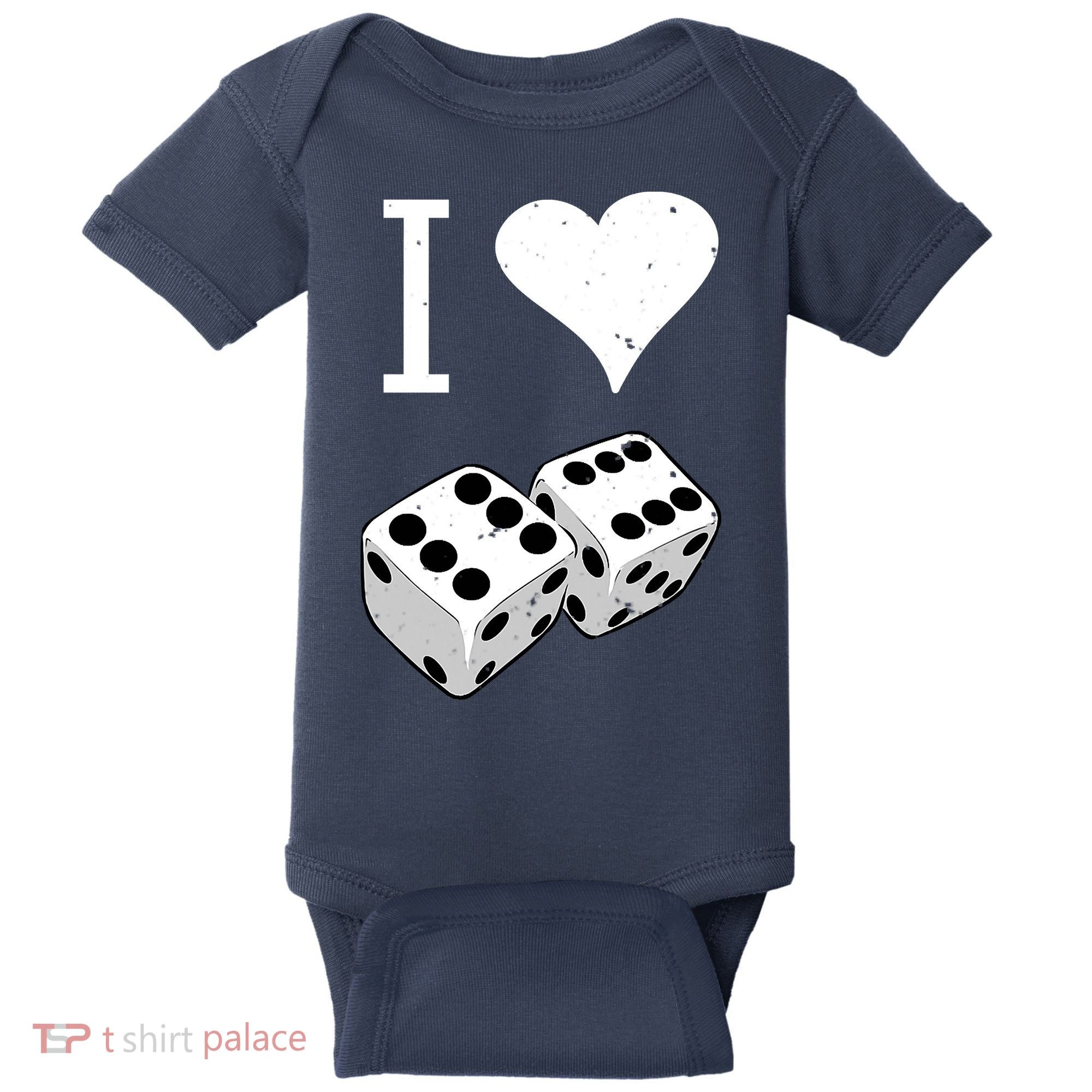 I Heart Dice Rolling Playing Betting Gambling Love Baby Bodysuit