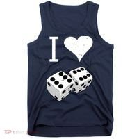 I Heart Dice Rolling Playing Betting Gambling Love Tank Top thumb 0