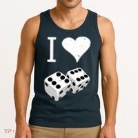 I Heart Dice Rolling Playing Betting Gambling Love Tank Top thumb 3
