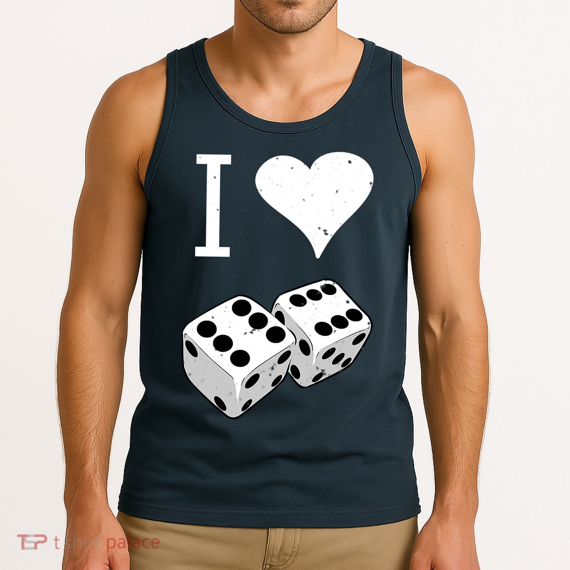 I Heart Dice Rolling Playing Betting Gambling Love Tank Top