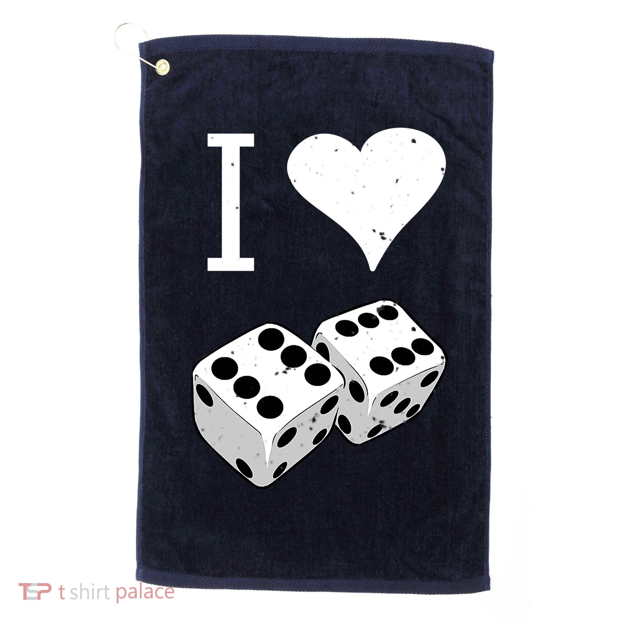 I Heart Dice Rolling Playing Betting Gambling Love Golf Towel
