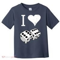 I Heart Dice Rolling Playing Betting Gambling Love Toddler T-Shirt thumb 0