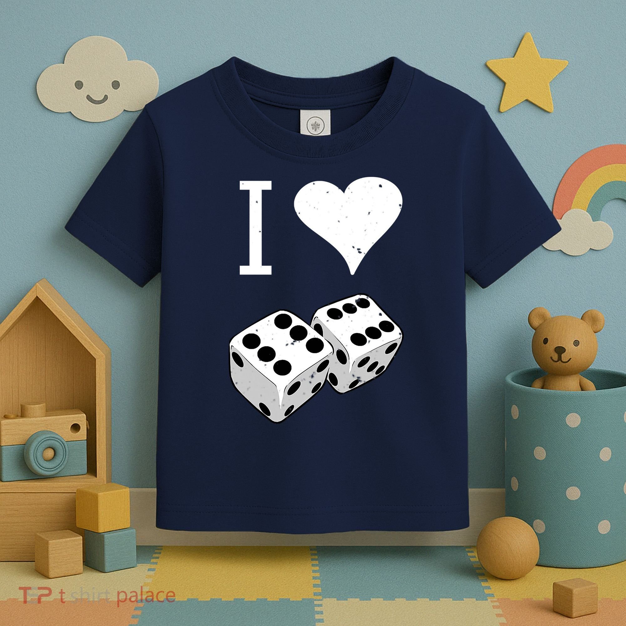 I Heart Dice Rolling Playing Betting Gambling Love Toddler T-Shirt