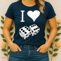 I Heart Dice Rolling Playing Betting Gambling Love Women's T-Shirt thumb 2