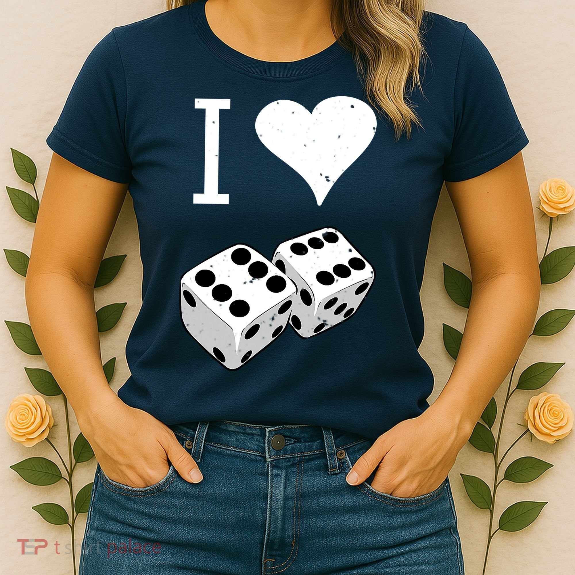 I Heart Dice Rolling Playing Betting Gambling Love Women's T-Shirt
