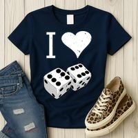 I Heart Dice Rolling Playing Betting Gambling Love Women's T-Shirt thumb 3