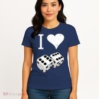I Heart Dice Rolling Playing Betting Gambling Love Women's T-Shirt thumb 4