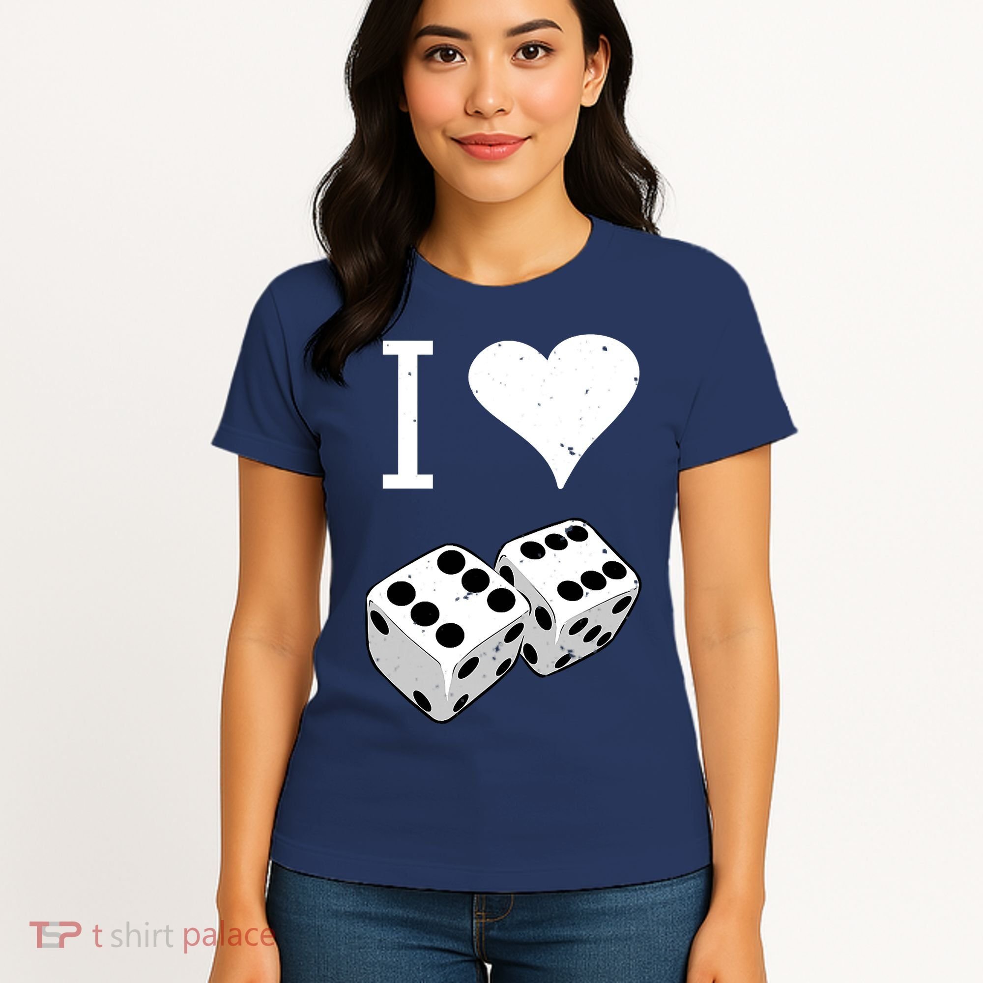 I Heart Dice Rolling Playing Betting Gambling Love Women's T-Shirt