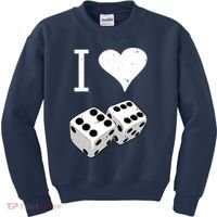 I Heart Dice Rolling Playing Betting Gambling Love Kids Sweatshirt thumb 0
