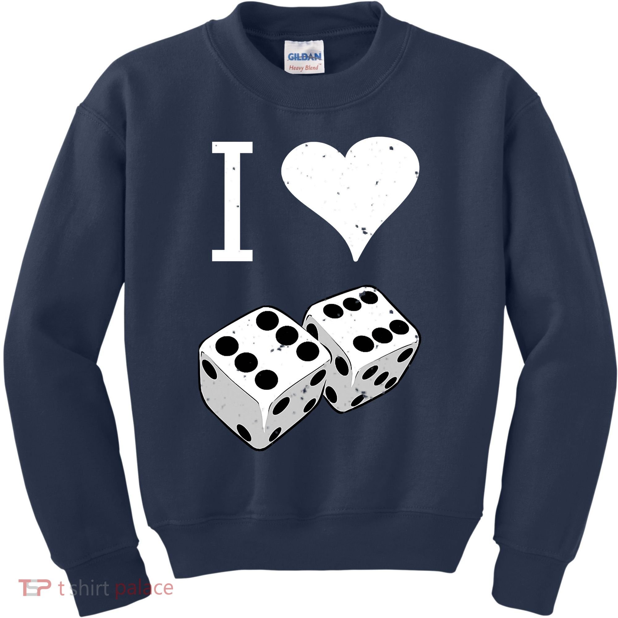 I Heart Dice Rolling Playing Betting Gambling Love Kids Sweatshirt