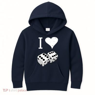 I Heart Dice Rolling Playing Betting Gambling Love Kids Hoodie