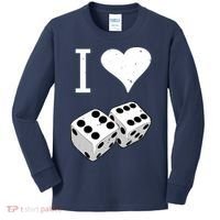 I Heart Dice Rolling Playing Betting Gambling Love Kids Long Sleeve Shirt thumb 0