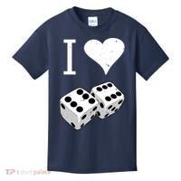 I Heart Dice Rolling Playing Betting Gambling Love Kids T-Shirt thumb 0
