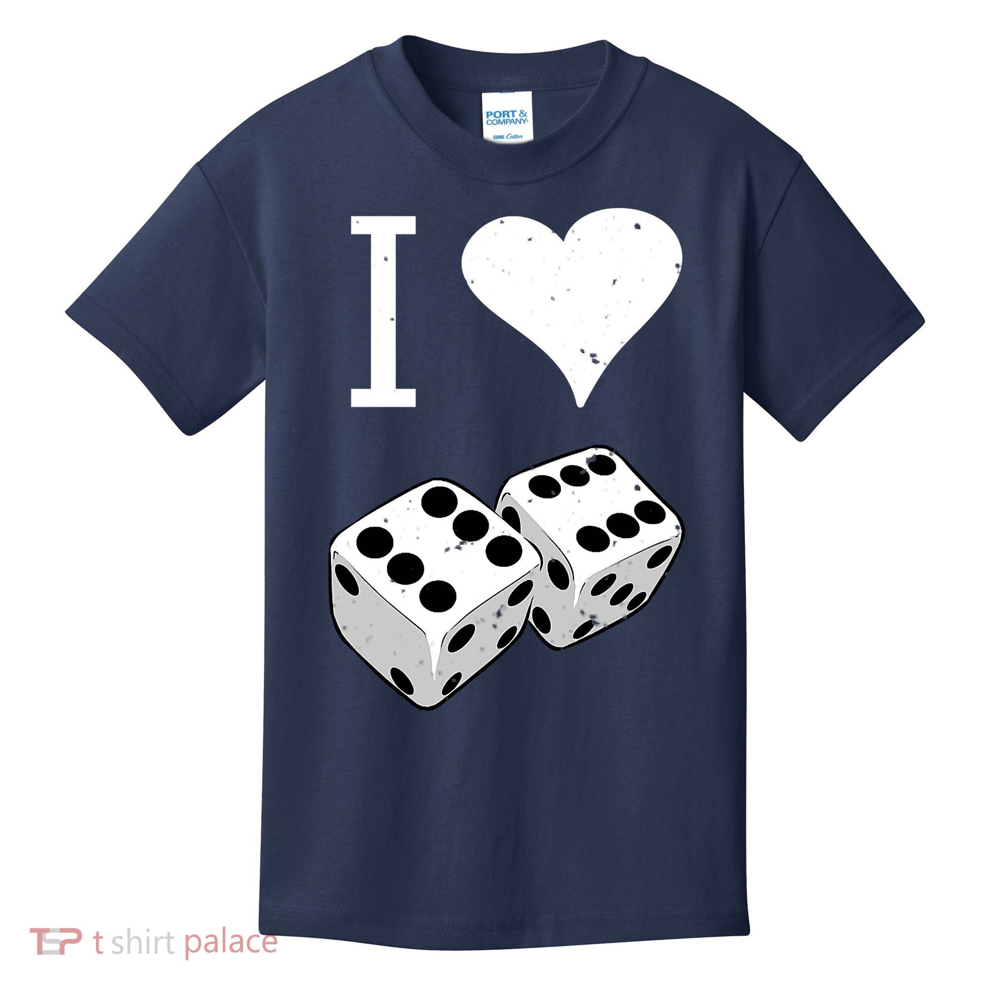 I Heart Dice Rolling Playing Betting Gambling Love Kids T-Shirt