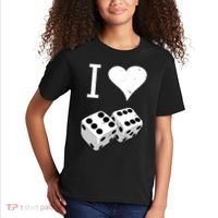 I Heart Dice Rolling Playing Betting Gambling Love Kids T-Shirt thumb 2