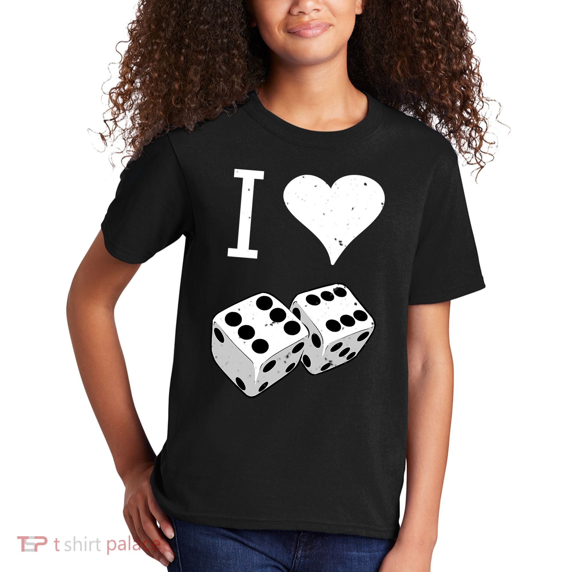 I Heart Dice Rolling Playing Betting Gambling Love Kids T-Shirt