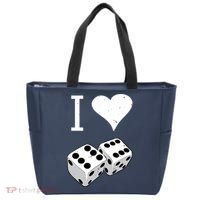 I Heart Dice Rolling Playing Betting Gambling Love Tote Bag thumb 0