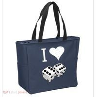 I Heart Dice Rolling Playing Betting Gambling Love Tote Bag thumb 2