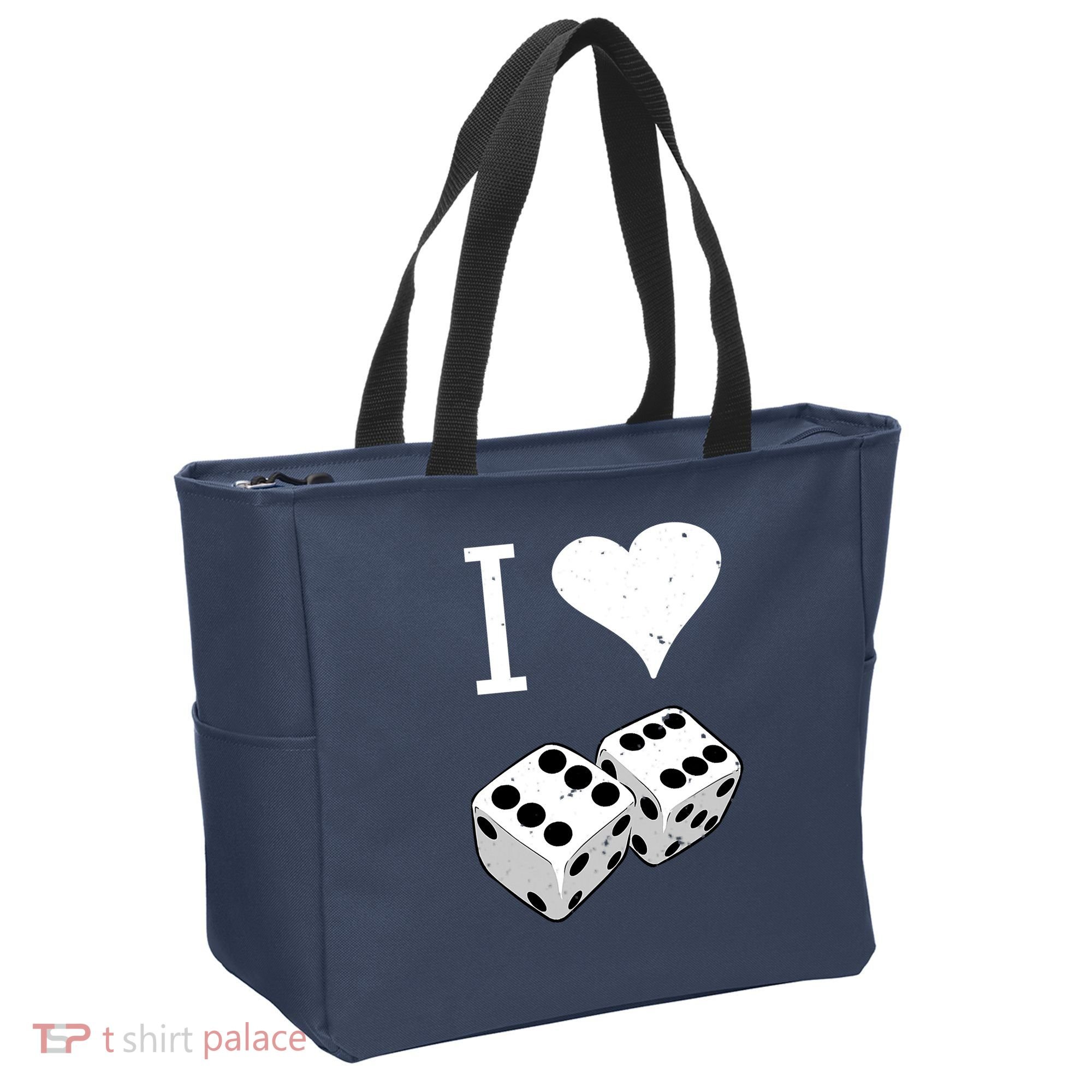 I Heart Dice Rolling Playing Betting Gambling Love Tote Bag