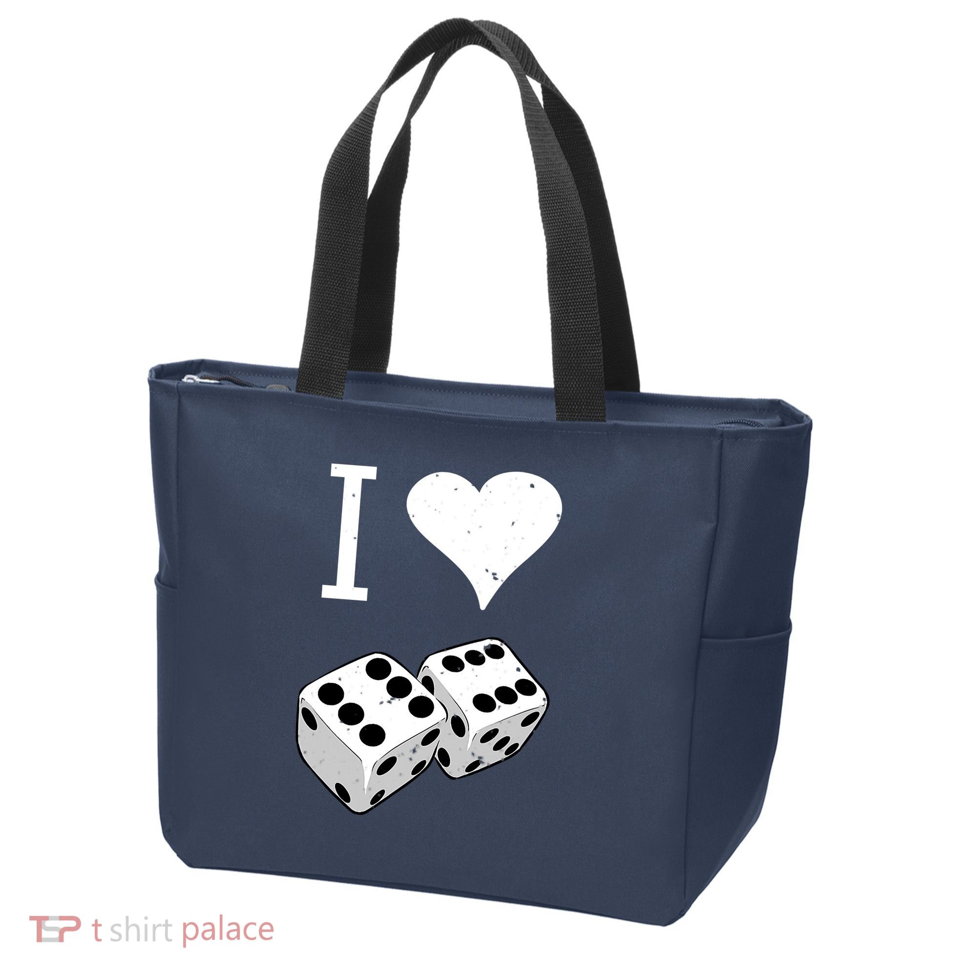 I Heart Dice Rolling Playing Betting Gambling Love Tote Bag