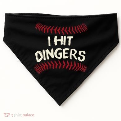 I Hit Dingers Baseball Softball USA-Made Doggie Bandana