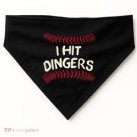 I Hit Dingers Baseball Softball USA-Made Doggie Bandana thumb 0