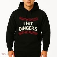 I Hit Dingers Baseball Softball Hoodie thumb 2