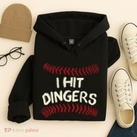I Hit Dingers Baseball Softball Hoodie thumb 4
