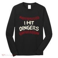 I Hit Dingers Baseball Softball Long Sleeve Shirt thumb 0