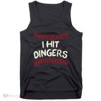 I Hit Dingers Baseball Softball Tank Top thumb 0