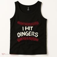 I Hit Dingers Baseball Softball Tank Top thumb 2