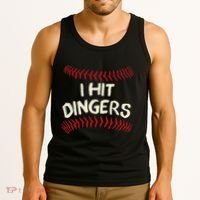 I Hit Dingers Baseball Softball Tank Top thumb 3