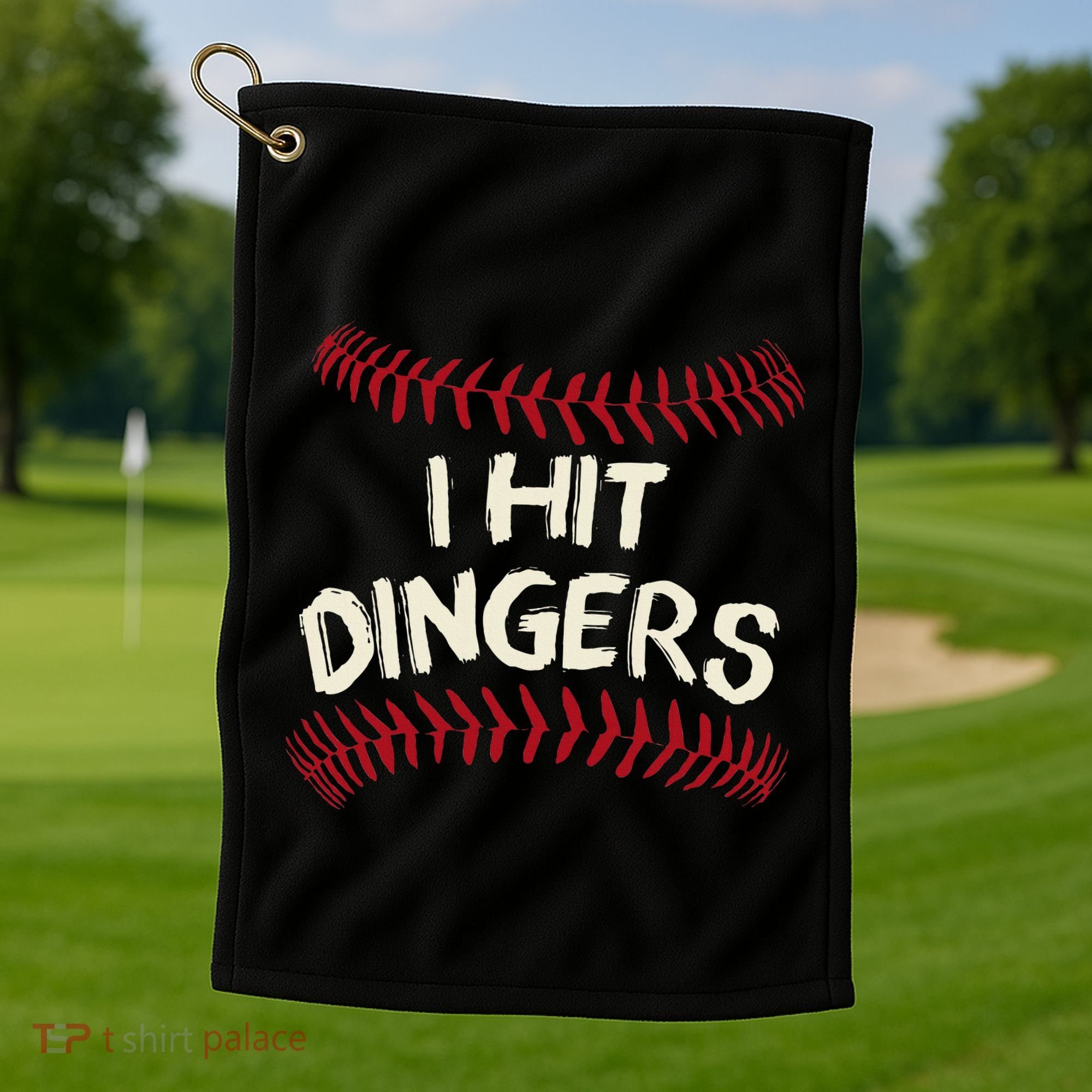 I Hit Dingers Baseball Softball Golf Towel