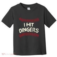 I Hit Dingers Baseball Softball Toddler T-Shirt thumb 0