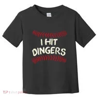 I Hit Dingers Baseball Softball Toddler T-Shirt thumb 0