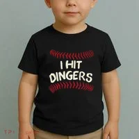 I Hit Dingers Baseball Softball Toddler T-Shirt thumb 2
