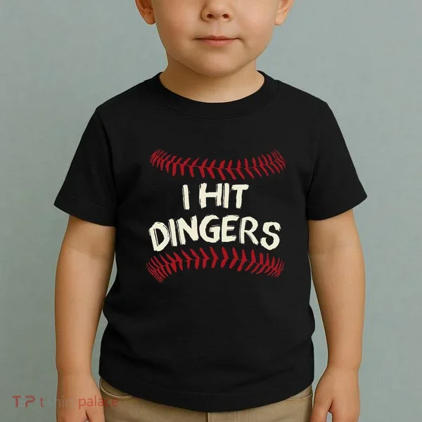 I Hit Dingers Baseball Softball Toddler T-Shirt