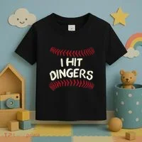 I Hit Dingers Baseball Softball Toddler T-Shirt thumb 3