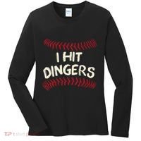 I Hit Dingers Baseball Softball Women's Long Sleeve Shirt thumb 0