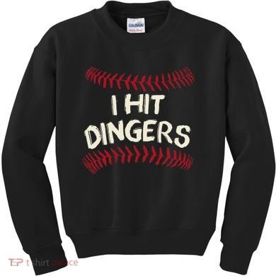 I Hit Dingers Baseball Softball Kids Sweatshirt