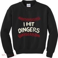 I Hit Dingers Baseball Softball Kids Sweatshirt thumb 0
