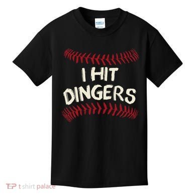 I Hit Dingers Baseball Softball Kids T-Shirt