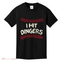 I Hit Dingers Baseball Softball Kids T-Shirt thumb 0