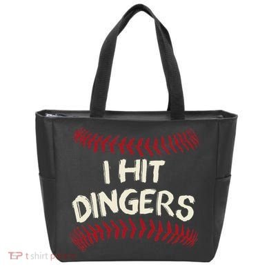 I Hit Dingers Baseball Softball Tote Bag