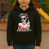 Is He Dead Yet Kids Hoodie thumb 3